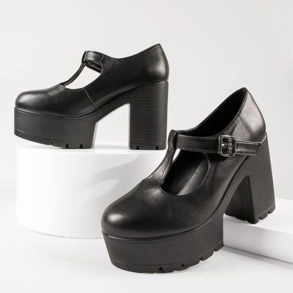 Boutique Shoes - NEW! Boho Hippie Mary Jane Chunky Platform Shoes Block Heel Grunge Trendy